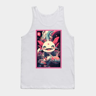 Cute Axolotl Anime Art Design | Cute Animals | Axolotl Hentaii Chibi Kawaii Design Tank Top